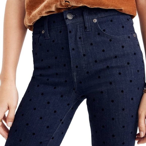 ❌❌SOLD❌❌ MADEWELL Flocked Dot 9" Skinny Jeans - Picture 8 of 8